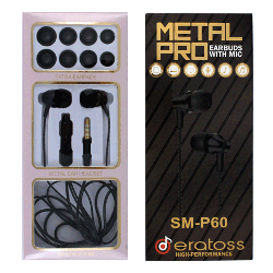 Metal Pro Earbuds w/Mic, eratoss_SM-P60-Black